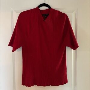Banana Republic Red Short-Sleeve Cowl Sweater